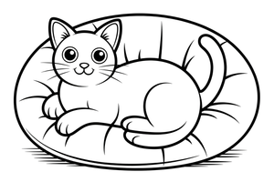 Siamese Cat lounging comfortably – Siamese Cat Daily Life coloring page