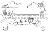 A swimmer doing the front crawl – Dynamic Swimming Swimmers coloring page