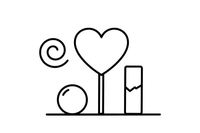A heart-shaped lollipop on a stick – Candy & Chocolate Sweets coloring page