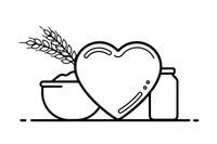 A heart-shaped honey cookie decorated with icing swirls – Traditional Lithuanian Food coloring page