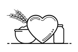 A heart-shaped honey cookie decorated with icing swirls – Traditional Lithuanian Food coloring page