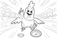Chicken with a speedometer – Chicken Racing Events coloring page