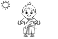 A child in an Indian sari or kurta with bangles – Cultures coloring page