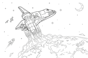 Space Shuttle – Space Shuttle Mission coloring page