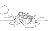 An ATV splashing through mud – Sport Sport Cars coloring page