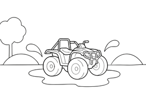 An ATV splashing through mud – Sport Sport Cars coloring page