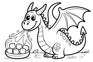 Dragon toasting marshmallows with its fiery breath – Dragon Magical Dragon Soaring coloring page