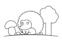 A hedgehog curling up into a ball – Hedgehog coloring page