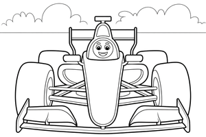 Formula 1 Overtake – Formula 1 Speed coloring page