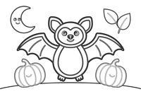Halloween Bat – Halloween Autumn Characters coloring page