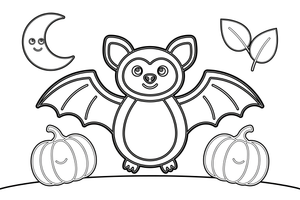 Halloween Bat – Halloween Autumn Characters coloring page
