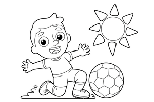 A player sliding on their knees to celebrate – Energetic Soccer Player coloring page