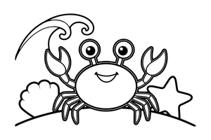 A tiny baby crab – Crabs coloring page