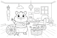 A hamster standing up on its back legs – Hamster coloring page