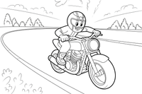 Motorcycle racing on a track – Motorcycle Sport Stunts coloring page