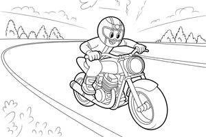 Motorcycle racing on a track – Motorcycle Sport Stunts coloring page