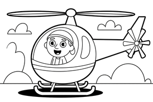 Helicopter Pilot – Helicopter Air Adventure coloring page