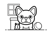 French bulldog treat – Playful French Bulldog Dog coloring page