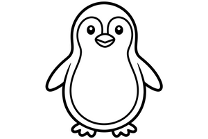 Penguin Snowy Frolic – Snowy Penguin coloring page