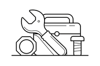 A wrench (spanner), close up – Builder's Tools coloring page
