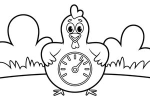 Chicken with a speedometer – Chicken Racing Events coloring page