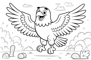 Happy Eagle – Eagle Emotions coloring page
