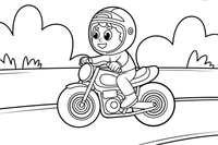 Motorcycle racing on a track – Motorcycle Sport Stunts coloring page