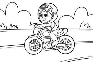 Motorcycle racing on a track – Motorcycle Sport Stunts coloring page
