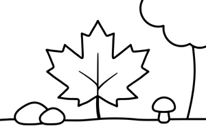 A big maple leaf – Nature treasures coloring page