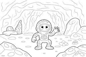 Martian Cave – Martian Explorers coloring page