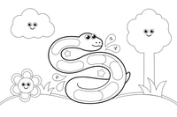 Grass Snake and Fairy Dust – Enchanted Grass Snake coloring page