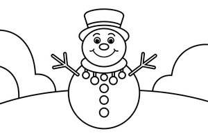 Snowman decorated with baubles – Christmas Winter Reindeer coloring page