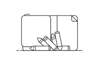Crayons scattered on a page – Classic School & Art Supplies coloring page