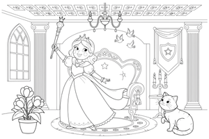 Princesses royal scepter – Princesses in Royal Moments coloring page