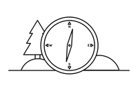 A round compass with a needle pointing north – Adventure Gear coloring page