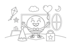 A circle with a smiling face – Classic Shape Shapes coloring page