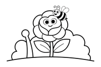 A rose with a bee on its petals – Elegant Rose Flower coloring page