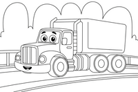 Truck crossing a bridge – Truck City Haulers coloring page