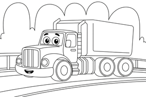 Truck crossing a bridge – Truck City Haulers coloring page