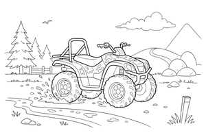 An ATV splashing through mud – Sport Sport Cars coloring page