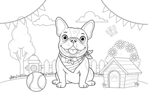 French bulldog treat – Playful French Bulldog Dog coloring page