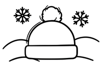A winter beanie with a pom-pom – Everyday Objects coloring page