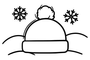 A winter beanie with a pom-pom – Everyday Objects coloring page