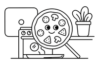 A pizza coming out of the oven – Delicious Pizza Meal coloring page