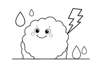 A fluffy round cloud – Stormy Sky & Weather coloring page