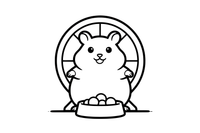 A hamster standing up on its back legs – Hamster coloring page