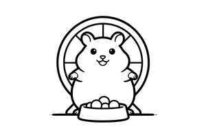 A hamster standing up on its back legs – Hamster coloring page