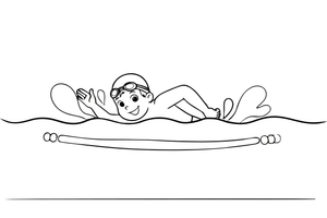 A swimmer doing the front crawl – Dynamic Swimming Swimmers coloring page