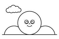 A circle with a smiling face – Classic Shape Shapes coloring page
