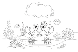 A tiny baby crab – Crabs coloring page